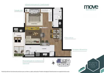 imagem 2 - Apartamento à venda de 51m² | 01 dormitório, sendo suíte e 01 vaga de garagem | Edifício Move Residence - Jardim Aquarius | São José dos Campos | imagem 2 - Apartamento à venda de 51m² | 01 dormitório, sendo suíte e 01 vaga de garagem | Edifício Move Residence - Jardim Aquarius | São José dos Campos |